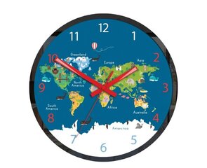 Детские настенные часы Maps цена и информация | Часы | kaup24.ee