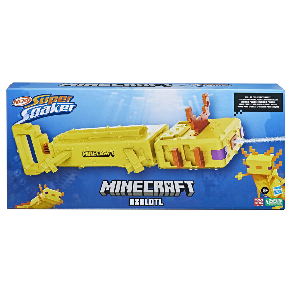 Veepüstol Nerf Super Soaker Minecraft Axolotl hind ja info | Mänguasjad (vesi, rand ja liiv) | kaup24.ee