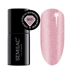 Semilac 805 стойкий гибридный гель лак для ногтей Extend Glitter Dirty Nude Rose 7 мл ( 5 in 1 ) цена и информация | Лаки для ногтей, укрепители для ногтей | kaup24.ee