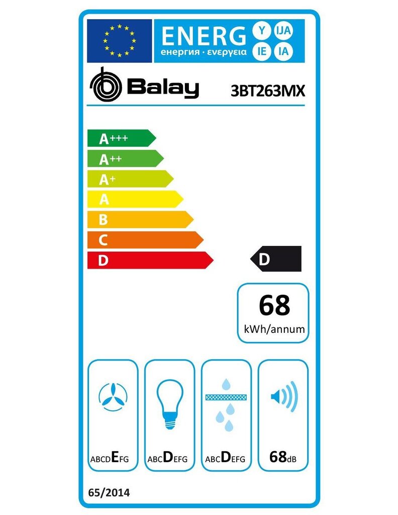 Õhupuhasti Balay 3BT263MX 60 cm 360 m3/h 68 dB 146W hind ja info | Õhupuhastid | kaup24.ee