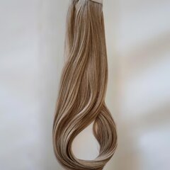 Lahtine juuksepats, helepruun, heledate peente salgudega 85 cm, 100 g, 27-613 nr. hind ja info | Juuste aksessuaarid | kaup24.ee