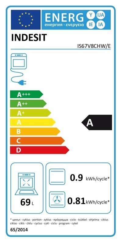 Indesit IS67V8CHW/E hind ja info | Elektripliidid | kaup24.ee