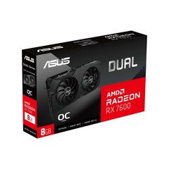 Asus Dual Radeon RX 7600 OC Edition (DUAL-RX7600-O8G) hind ja info | Videokaardid (GPU) | kaup24.ee