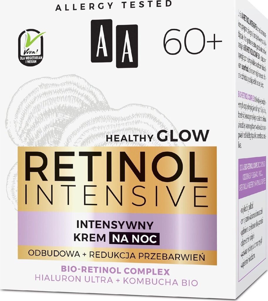 Näokreem AA Retinol Intensive 60+ 50 ml цена и информация | Näokreemid | kaup24.ee