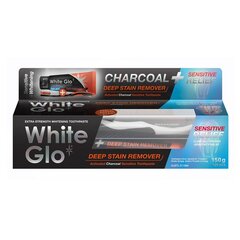 White Glo Charcoal Deep Stain Remover Sensitive Relief  зубная паста 125 ml цена и информация | Для ухода за зубами | kaup24.ee