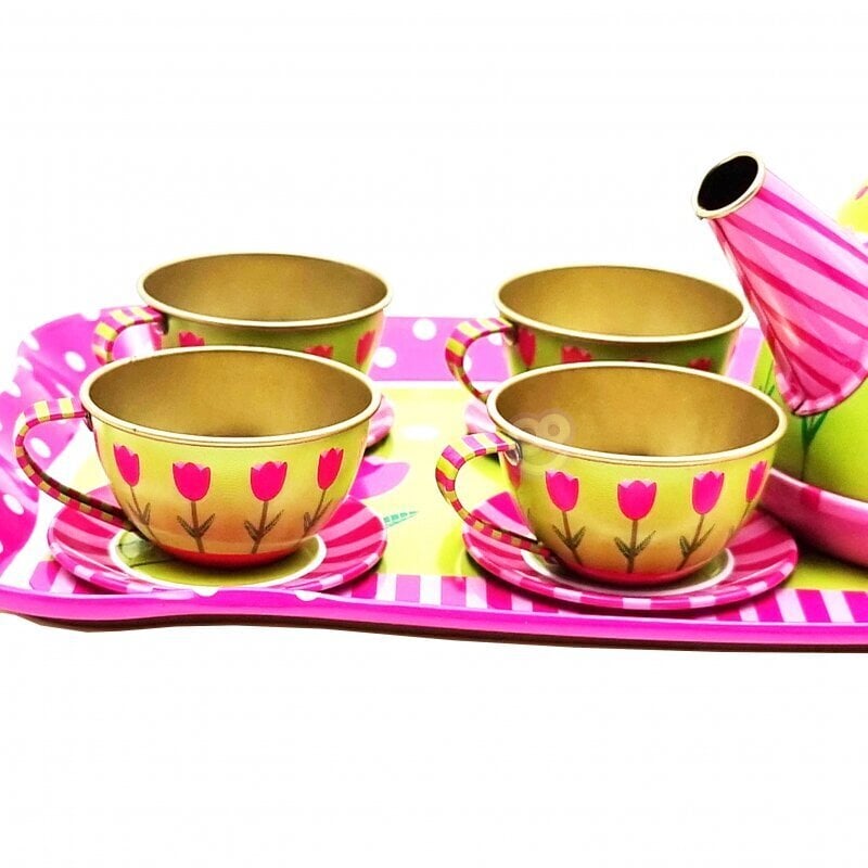 Teekomplekt Woopie lilledega, roosa hind ja info | Tüdrukute mänguasjad | kaup24.ee