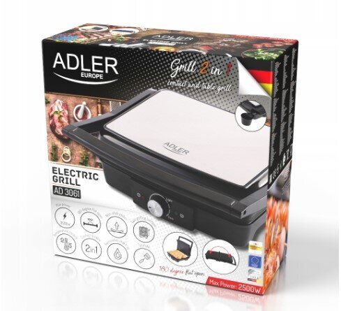 Kinnine grill Adler AD 3061 must 2500 W hind ja info | Elektrigrillid | kaup24.ee