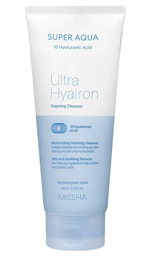 Vahutav puhastusvahend Missha - Super Aqua Ultra Hyalon, 200 ml hind ja info | Näopuhastusvahendid | kaup24.ee