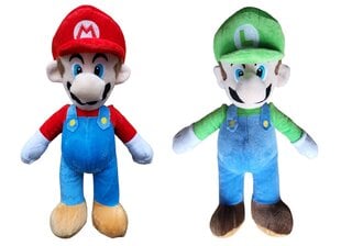 Pehmete mänguasjade komplekt Super Mario + Luigi, 38 cm, 2 tk hind ja info | Pehmed mänguasjad | kaup24.ee