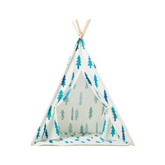 Игровая палатка Teepee, белая с деревьями цена и информация | Детские игровые домики | kaup24.ee