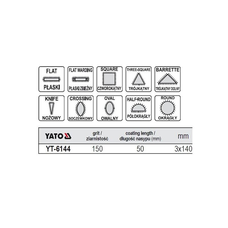 Teemantviilide komplekt 3x140x50MM 6144, 10-osaline цена и информация | Käsitööriistad | kaup24.ee