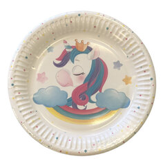 Одноразовые бумажные тарелки Magical Unicorn, 18 см цена и информация | Праздничная одноразовая посуда | kaup24.ee