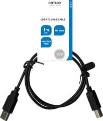 Deltaco LSZH, USB-A/USB-B, 1 м цена и информация | Кабели и провода | kaup24.ee