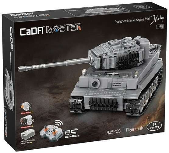 Constructor Tiger tank RC Cada C61071W 925 el. цена и информация | Klotsid ja konstruktorid | kaup24.ee