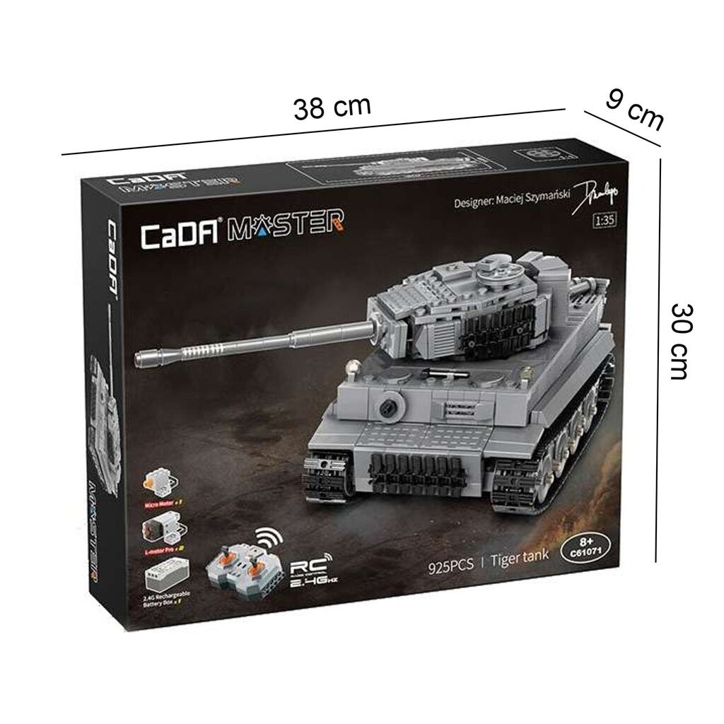 Constructor Tiger tank RC Cada C61071W 925 el. цена и информация | Klotsid ja konstruktorid | kaup24.ee