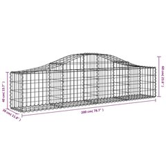 vidaXL kaarekujulised gabioonkorvid 14 tk, 200x30x40/60 cm, raud hind ja info | Lillekastid | kaup24.ee