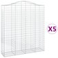 vidaXL kaarekujulised gabioonkorvid 5 tk, 200x50x220/240 cm, raud цена и информация | Aiad ja tarvikud | kaup24.ee