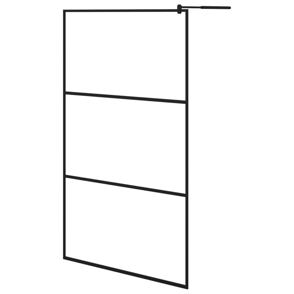 vidaXL dušinurga sein riiuliga, must, 115x195 cm, ESG-klaas/alumiinium цена и информация | Dušikabiinide uksed ja seinad | kaup24.ee