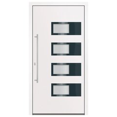 vidaXL välisuks, valge, 100 x 200 cm, alumiinium ja PVC цена и информация | Межкомнатные двери | kaup24.ee