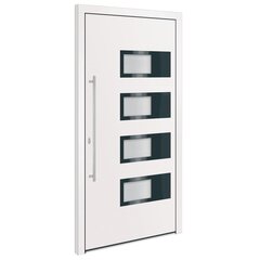 vidaXL välisuks, valge, 100 x 200 cm, alumiinium ja PVC цена и информация | Межкомнатные двери | kaup24.ee