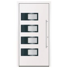 vidaXL välisuks, valge, 100 x 200 cm, alumiinium ja PVC hind ja info | Siseuksed | kaup24.ee