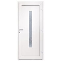 vidaXL välisuks, valge, 88 x 200 cm, PVC цена и информация | Межкомнатные двери | kaup24.ee