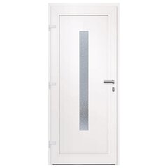 vidaXL välisuks, valge, 88 x 200 cm, PVC цена и информация | Межкомнатные двери | kaup24.ee