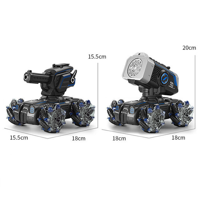 Kaugjuhtimispuldiga tankivõitlusauto vahetatavate tornikestega, UD2801A цена и информация | Poiste mänguasjad | kaup24.ee