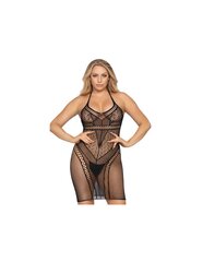 Сексуальный комплект нижнего белья LEG AVENUE MULTI NET MINI DRESS ONE SIZE - BLACK цена и информация | Сексуальное женское белье | kaup24.ee