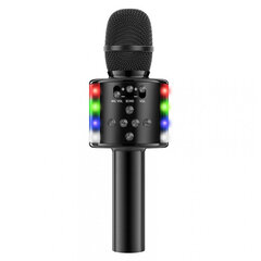 D168 беспроводной «Bluetooth» Караоке микрофон с динамиком, черный цена и информация | Микрофоны | kaup24.ee