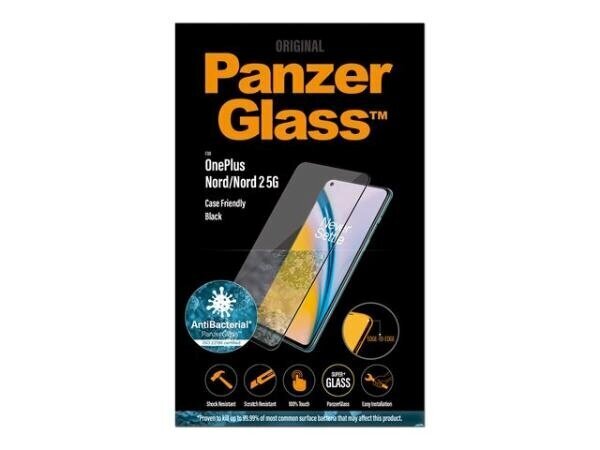 PanzerGlass kaitseklaas OnePlus Nord, must цена и информация | Ekraani kaitsekiled | kaup24.ee