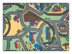 REBEL ROADS КОВРИК Playtime 95 маленький город, противоскользящий детский - серый / зеленый