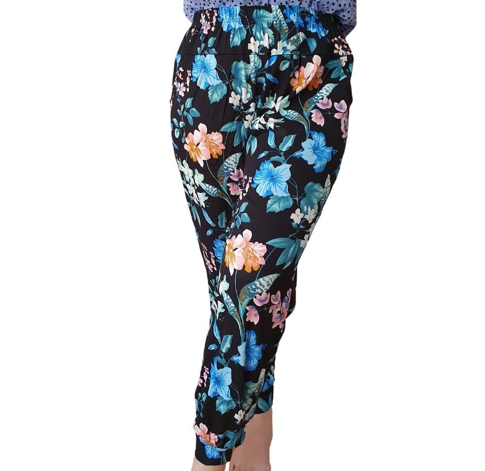 Suvepüksid, siniste lilledega hind ja info | Naiste püksid | kaup24.ee