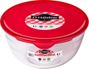Круглая коробочка для завтраков с крышкой Ô Cuisine Prep & Store Красный 2 L 22 x 22 x 11 cm Cтекло (3 штук) цена и информация | Посуда для хранения еды | kaup24.ee