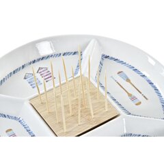поднос для закусок DKD Home Decor Натуральный Разноцветный Бамбук Керамика Тропический (22 x 22 x 7 cm) цена и информация | Посуда, тарелки, обеденные сервизы | kaup24.ee