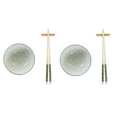 Набор для суши DKD Home Decor Белый Зеленый Бамбук Керамика (30 x 21 x 7 cm) цена и информация | Посуда, тарелки, обеденные сервизы | kaup24.ee