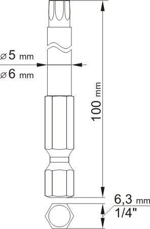 T20 ja T30 torx komplekt 100mm 2tk 0492 цена и информация | Käsitööriistad | kaup24.ee