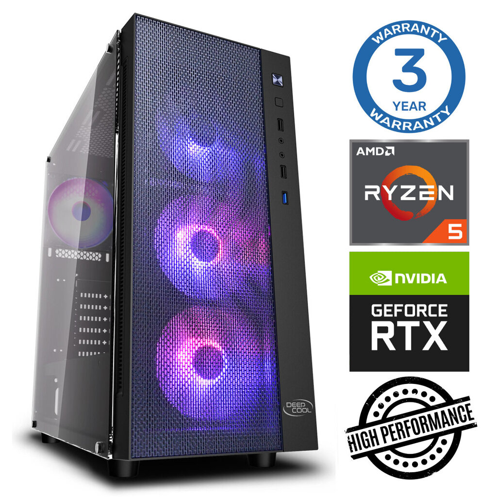 INTOP Ryzen 5 3600 16GB 240SSD M.2 NVME+1TB RTX4060Ti 8GB no-OS hind ja info | Lauaarvutid | kaup24.ee