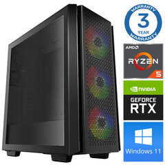 INTOP Ryzen 5 5600X 16GB 240SSD M.2 NVME RTX4060Ti 8GB WIN11Pro цена и информация | Стационарные компьютеры | kaup24.ee