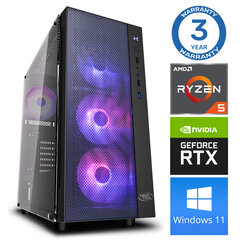 INTOP Ryzen 5 5600X 16GB 240SSD M.2 NVME RTX4060Ti 8GB WIN11Pro цена и информация | Стационарные компьютеры | kaup24.ee