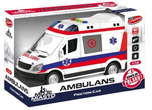 Mänguauto Ambulance valguse ja heliga Mega creative hind ja info | Poiste mänguasjad | kaup24.ee