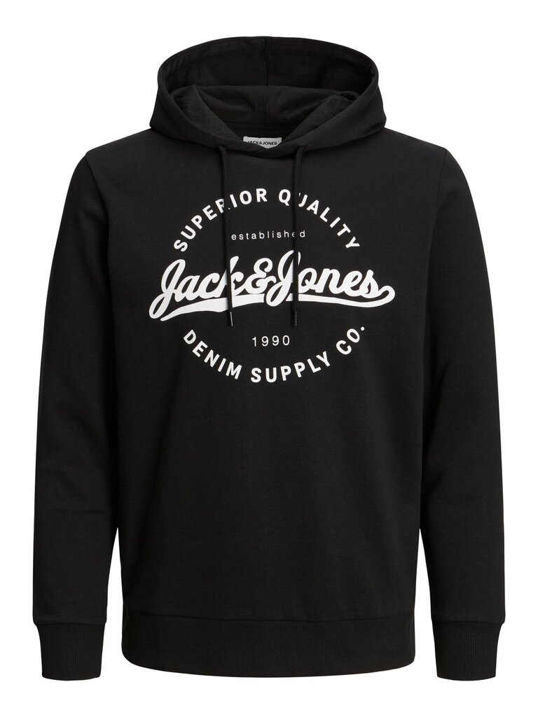 Jack & Jones meeste dressipluus 12236185*02, must 5715426226310 hind ja info | Meeste pusad | kaup24.ee