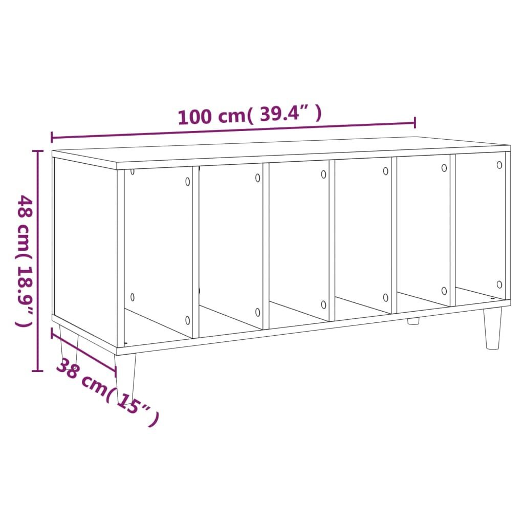 vidaXL plaadikapp, must, 100 x 38 x 48 cm, tehispuit hind ja info | Kapid | kaup24.ee