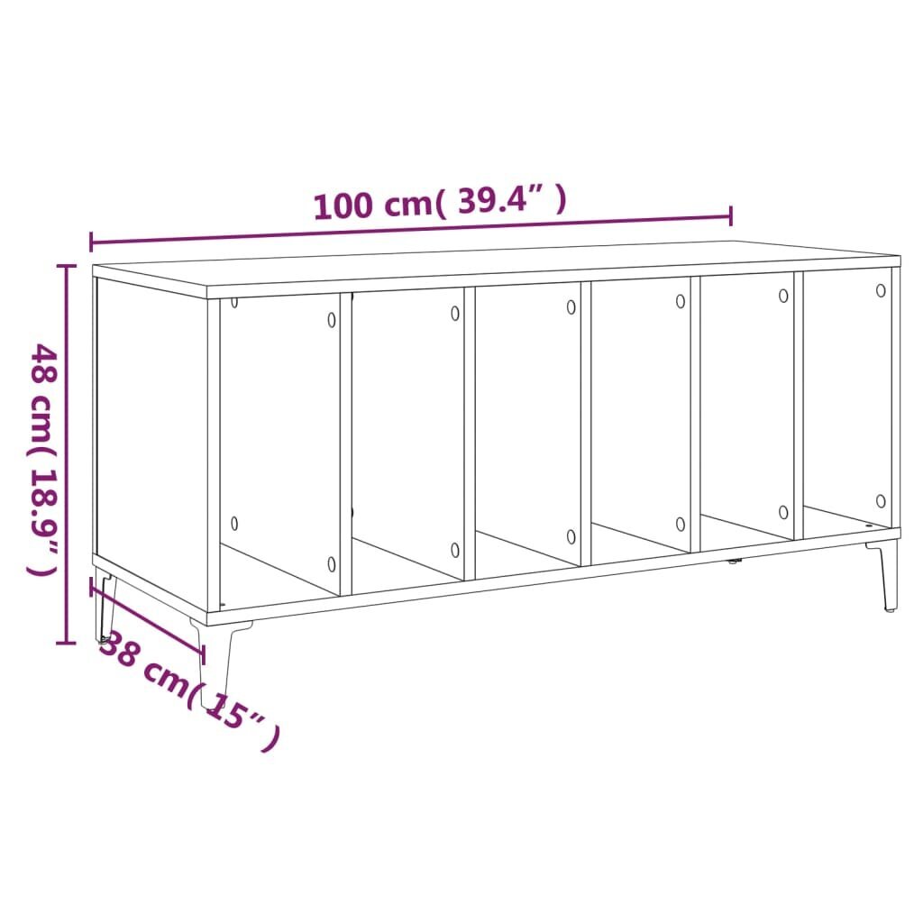 vidaXL plaadikapp, betoonhall, 100 x 38 x 48 cm, tehispuit цена и информация | Kapid | kaup24.ee