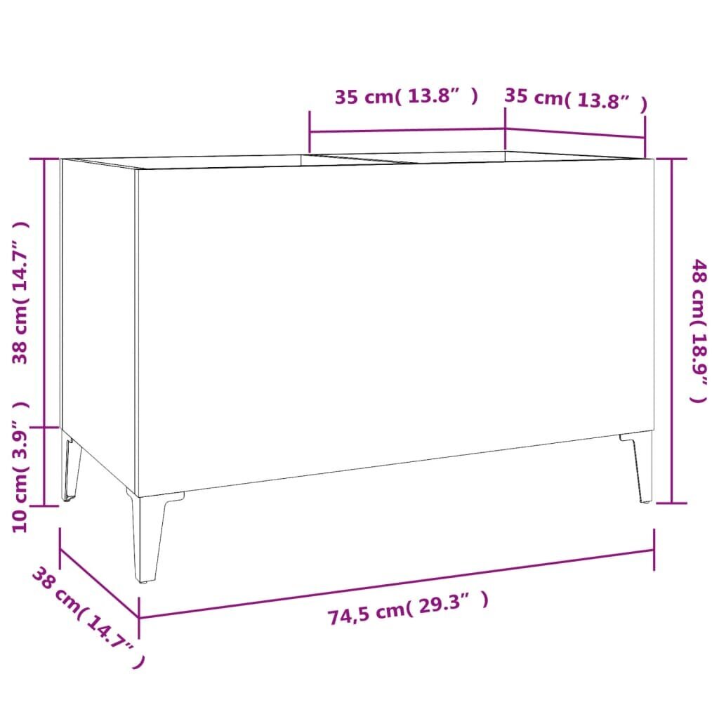 vidaXL plaadikapp, betoonhall, 74,5 x 38 x 48 cm, tehispuit hind ja info | Kapid | kaup24.ee