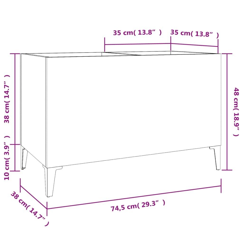 vidaXL plaadikapp, betoonhall, 74,5 x 38 x 48 cm, tehispuit цена и информация | Kapid | kaup24.ee