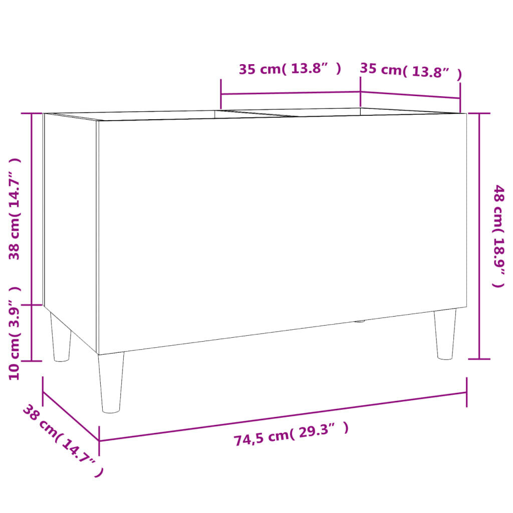 vidaXL plaadikapp, Sonoma tamm, 74,5 x 38 x 48 cm, tehispuit цена и информация | Kapid | kaup24.ee