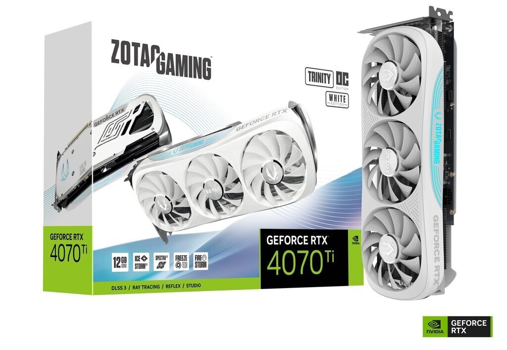 Zotac Gaming GeForce RTX 4070 Ti Trinity OC White Edition (ZT-D40710Q-10P) hind ja info | Videokaardid (GPU) | kaup24.ee