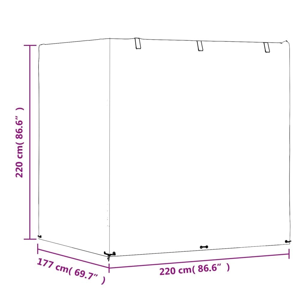 vidaXL aiakiige katted 2 tk, 12 aasaga, 220x177x220cm, polüetüleen цена и информация | Toolipadjad ja -katted | kaup24.ee