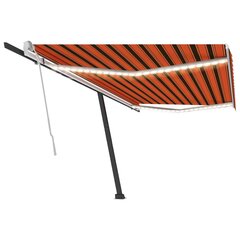 vidaXL käsitsi sissetõmmatav varikatus LED-iga, 500x300 cm oranž/pruun цена и информация | Зонты, маркизы, стойки | kaup24.ee